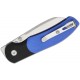 Vosteed Thornton Folding Knife - 3.18" 14C28N Sheepsfoot Blade Blue and Black G10 Handle