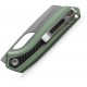 Vosteed Kroc Top Folding Knife - 3" S35VN Sheepsfoot Blade Green Aluminum Handle with CF Inlay