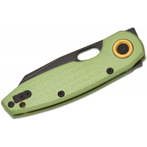 Vosteed Ankylo Folding Knife - 3.18" 154CM Black Reverse Tanto Blade Green Frag Aluminum Handle