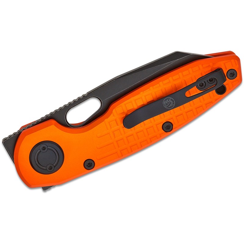 Vosteed Ankylo Folding Knife - 3.18" Elmax Black Reverse Tanto Blade Orange Frag Aluminum Handle