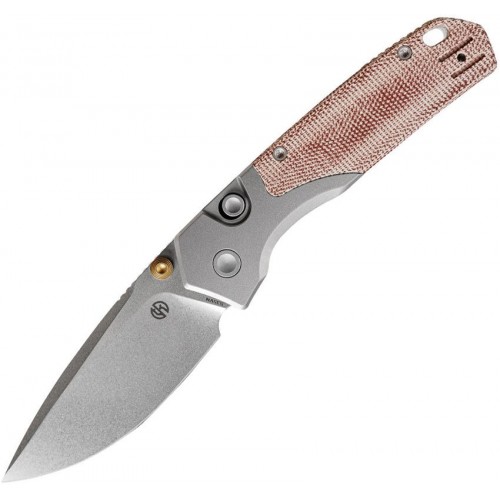 Vosteed Psyop 299 Folding Knife - 2.99" S35VN Stonewashed DP Blade Red Norplex UltreX Micarta Handle