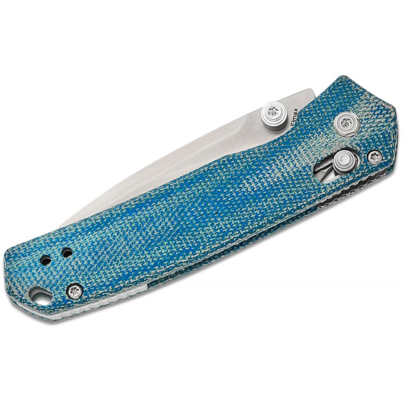 Vosteed Mini Psyop Folding Knife - 2.69" Elmax Satin Blade Blue UltreX Micarta Handle
