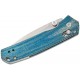 Vosteed Mini Psyop Folding Knife - 2.69" Elmax Satin Blade Blue UltreX Micarta Handle