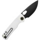 Vosteed Porcupine Folding Knife  - 2.99" Black 14C28N DP Blade White G10 Handle