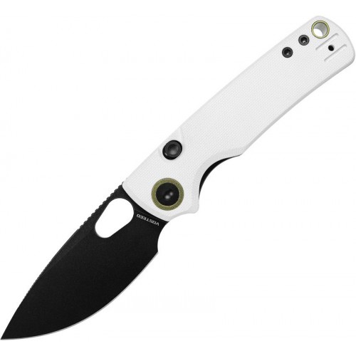 Vosteed Porcupine Folding Knife  - 2.99" Black 14C28N DP Blade White G10 Handle