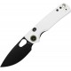 Vosteed Porcupine Folding Knife  - 2.99" Black 14C28N DP Blade White G10 Handle