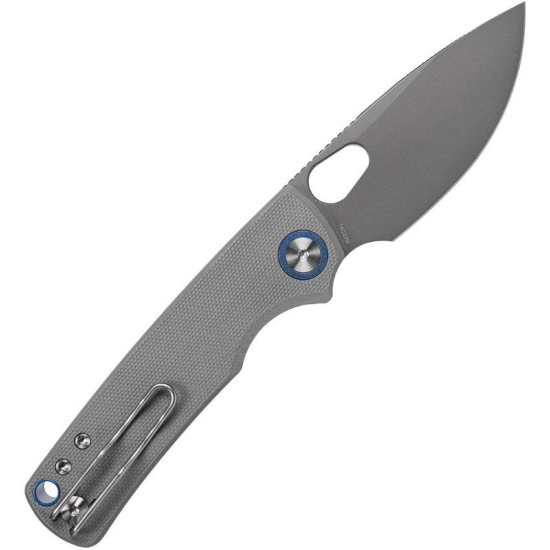 Vosteed Porcupine Folding Knife  - 2.99" 14C28N DP Blade Grey G10 Handle