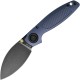 Vosteed Shilin Cutter Vanchor Lock Folding Knife - 2.9" Elmax Black Kukri Blade Purple Aluminum Handle