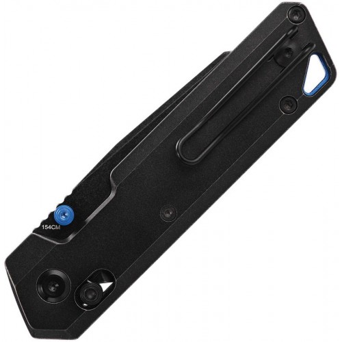 Vosteed Parallel Crossbar Lock Folding Knife - 2.9" Black 154CM Blade Black Titnaium Handle