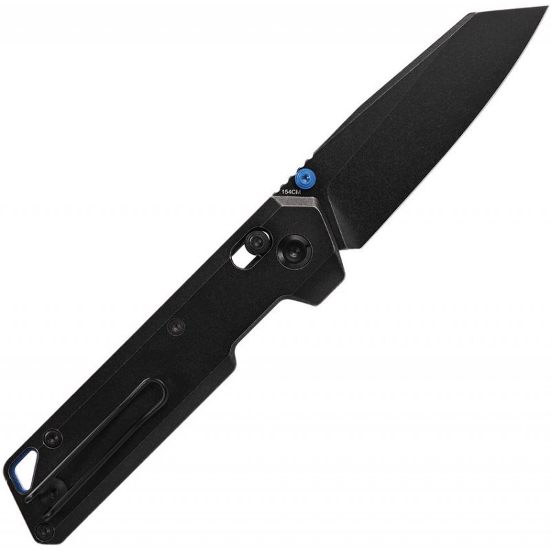Vosteed Parallel Crossbar Lock Folding Knife - 2.9" Black 154CM Blade Black Titnaium Handle