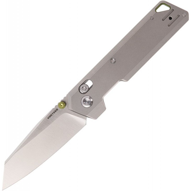 Vosteed Parallel Crossbar Lock Folding Knife - 2.9" 154CM Blade Satin Grey Titnaium Handle
