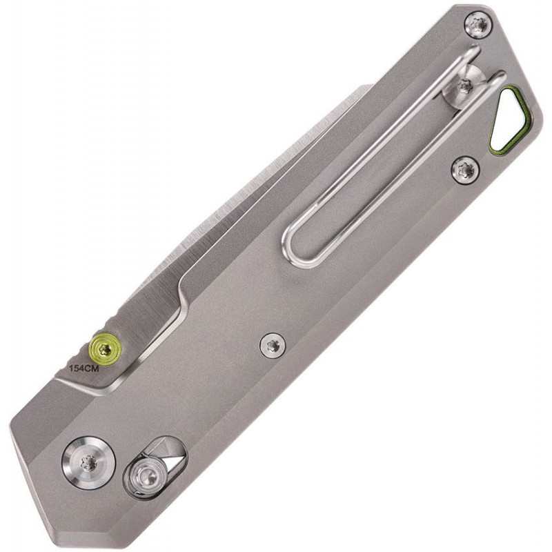 Vosteed Parallel Crossbar Lock Folding Knife - 2.9" 154CM Blade Satin Grey Titnaium Handle