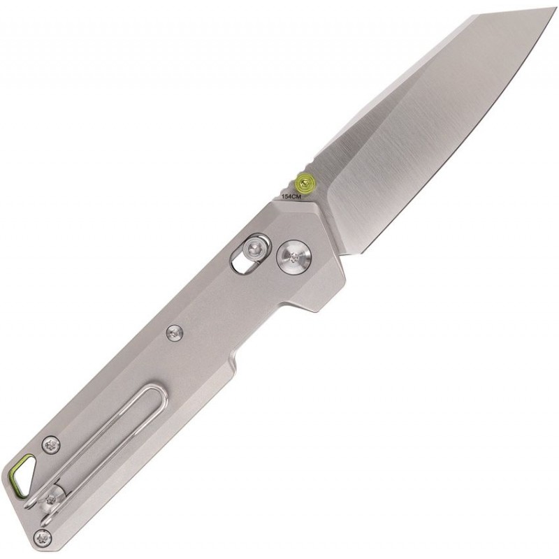 Vosteed Parallel Crossbar Lock Folding Knife - 2.9" 154CM Blade Satin Grey Titnaium Handle