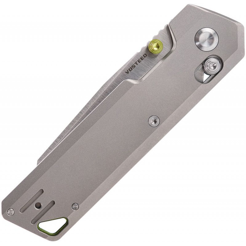 Vosteed Parallel Crossbar Lock Folding Knife - 2.9" 154CM Blade Satin Grey Titnaium Handle