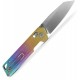 Vosteed Parallel Folding Knife - 2.9" S35VN Reverse Tanto Blade Iridescent Crackle Titanium Handle