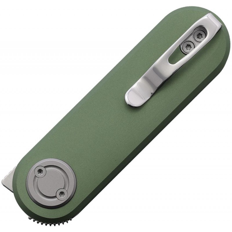 Vosteed Corgi-V Vanchor Lock Pocket Knife - 2.38" 14C28N Stainless Steel Blade Green Aluminum Handle