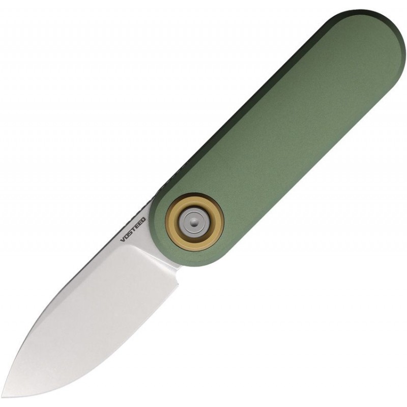 Vosteed Corgi-V Vanchor Lock Pocket Knife - 2.38" 14C28N Stainless Steel Blade Green Aluminum Handle