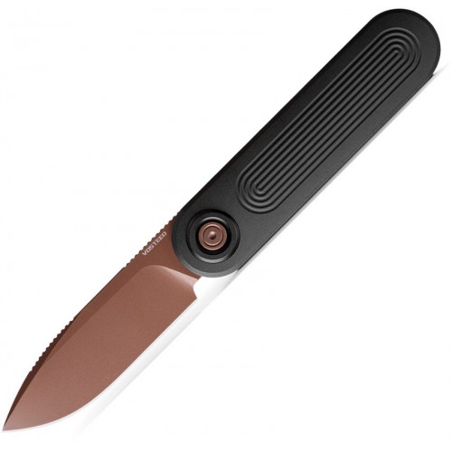 Vosteed Corgi V 295 Vanchor Lock Pocket Knife - 2.95" S35VN Copper Dune Blade Black Aluminum Handle