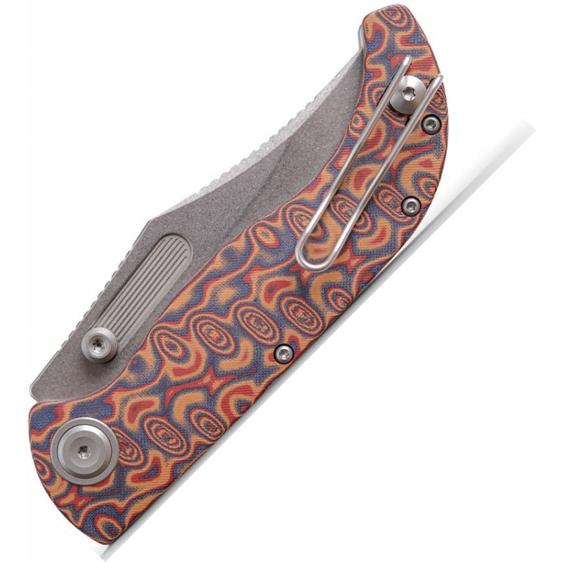 Vosteed Naga Top Folding Knife - 3.47" CPM-S35VN Blade Raindrop Micarta Handle