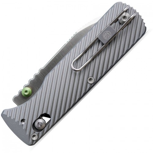 Vosteed Vombat Folding Knife - 2.92" M390 Satin Zulu Blade Grey Aluminum Handle