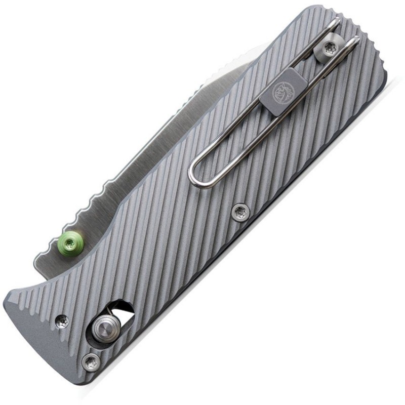Vosteed Vombat Folding Knife - 2.92" M390 Satin Zulu Blade Grey Aluminum Handle