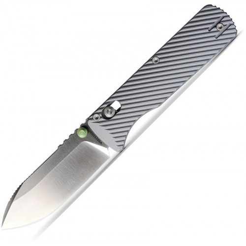 Vosteed Vombat Folding Knife - 2.92" M390 Satin Zulu Blade Grey Aluminum Handle