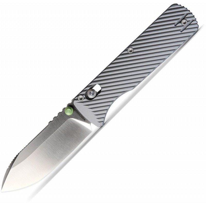 Vosteed Vombat Folding Knife - 2.92" M390 Satin Zulu Blade Grey Aluminum Handle