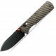 Vosteed Vombat Crossbar Lock Folding Knife - 2.92" M390 Black Stonewashed Zulu Blade Olive Green Aluminum Handle