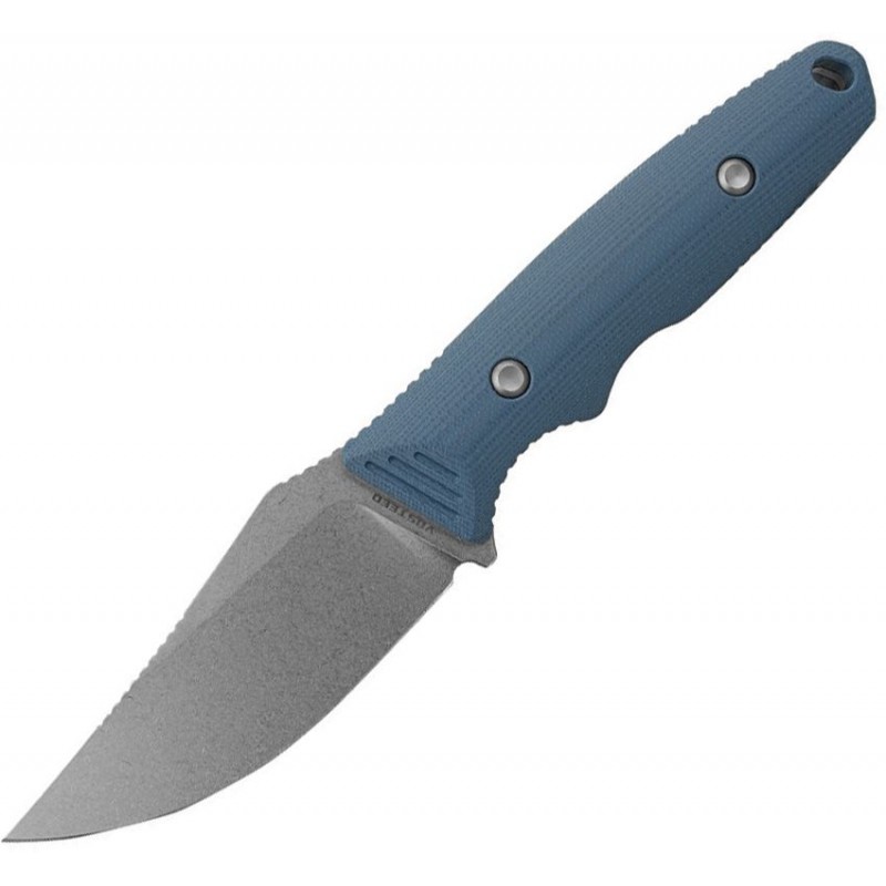 Vosteed H-Back Fixed Blade Knife - 2.92" Nitro-V Blade Blue G10 Handle Kydex Sheath S.O.A.R. Clip