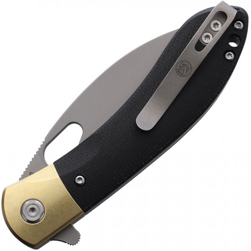 Vosteed Nightshade Folding Knife - 3.26" Elmax Kukri Blade Black Micarta Handle