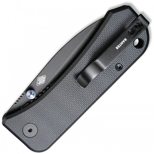 We Knife Banter Folding Knife - 2.9" S35VN Black Stonewashed Spear Point Blade Black G10 Handle