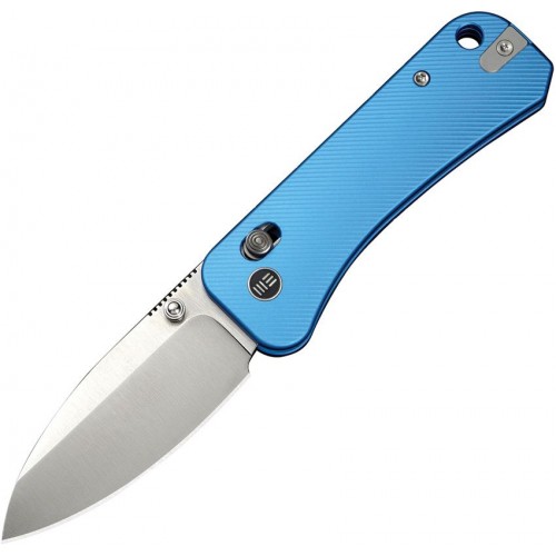 We Knife Banter 2 Crossbar Lock Folding Knife - 2.87" S35VN DP Blade Blue Aluminum Handle