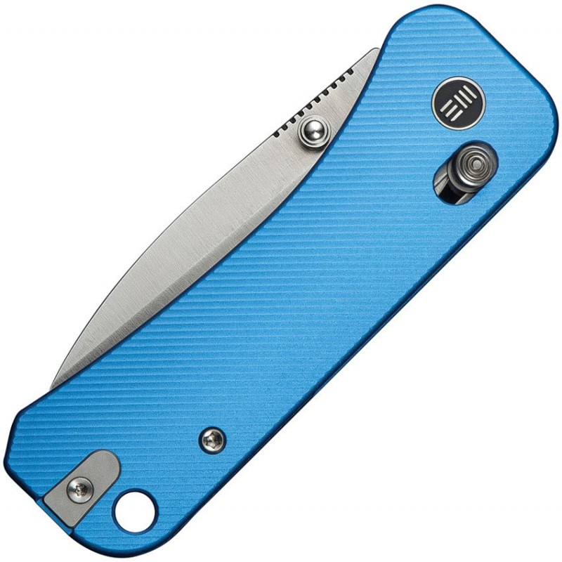 We Knife Banter 2 Crossbar Lock Folding Knife - 2.87" S35VN DP Blade Blue Aluminum Handle