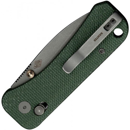 We Knife Banter 2 Crossbar Lock Folding Knife - 2.87" S35VN DP Blade Green Canvas Micarta Handle