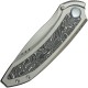 We Knife Winsome Folding Knife - 3.74" M390 Satin Blade Grey Titanium Handle Aluminum Foil CF Inlays