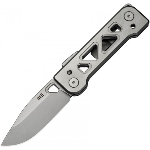 We Knife Tyro Superlock Folding Knife - 2.91" CPM-20CV DP Blade Gray Machined Titanium Handle