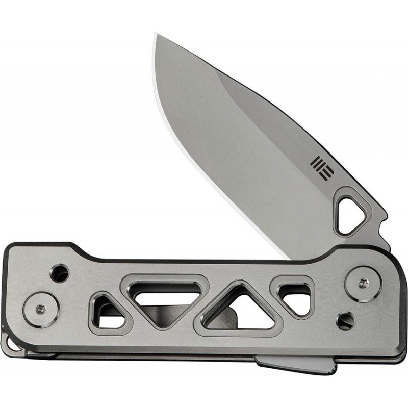 We Knife Tyro Superlock Folding Knife - 2.91" CPM-20CV DP Blade Gray Machined Titanium Handle