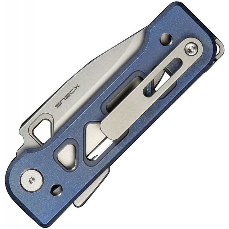 We Knife Tyro Superlock Folding Knife - 2.91" CPM-20CV DP Blade Blue Machined Titanium Handle