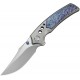 We Knife Skynix Bolster Lock Folding Knife - 3.7" M390 Blade Gray Bolstered Titanium Handle with Lightning Strike Titanium Inlay