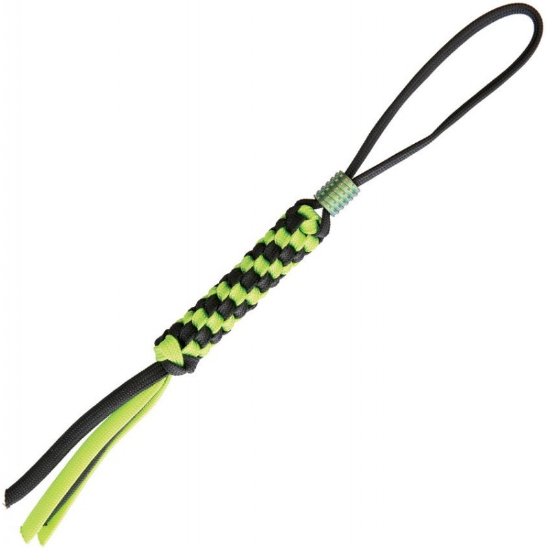 We Knife Black and Green Paracord Lanyard with Green Anodized Tatanium Bead
