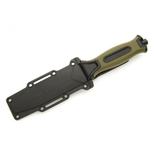 Whitby Bushcraft Knife - 4.5" Blade Green and Black Handle