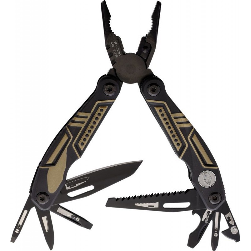 WithArmour Ranger Multitool – Black and Tan Tactical 12-in-1 Outdoor Survival Tool