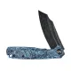 Wixco Splark Folding Knife - 3.62" 14C28N Cleaver Blade Blue Shredded Carbon Fiber and Luminous G10 Handle Cyclaire Knives and Tools