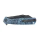 Wixco Splark Folding Knife - 3.62" 14C28N Cleaver Blade Blue Shredded Carbon Fiber and Luminous G10 Handle Cyclaire Knives and Tools