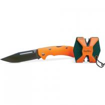 AccuSharp SharpNEasy Lockback Combo Orange - 3.25" Blade with Orange G10 Handle inc. 2 Step Sharpener