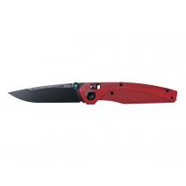 Acta Non Verba A100 Alock Folding Knife - 3.6" MagnaCut Black DLC Drop Point Blade Red GRN Handle