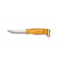 Arctic Legends Hobby Knife - 3.74" Stainless Steel Blade Birch Handle with Reindeer Antler Trim Leather Sheath