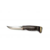 Arctic Legends Hobby Knife - 3.74" Stainless Steel Blade Black Birch Handle with Reindeer Antler Trim Leather Sheath