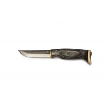 Arctic Legends Hobby Knife - 3.74" Carbon Steel Blade Black Birch Handle with Reindeer Antler Trim Leather Sheath