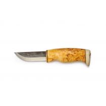 Arctic Legends Hunters Knife - 3.54" Carbon Steel Blade Birch Handle with Reindeer Antler Trim Leather Sheath